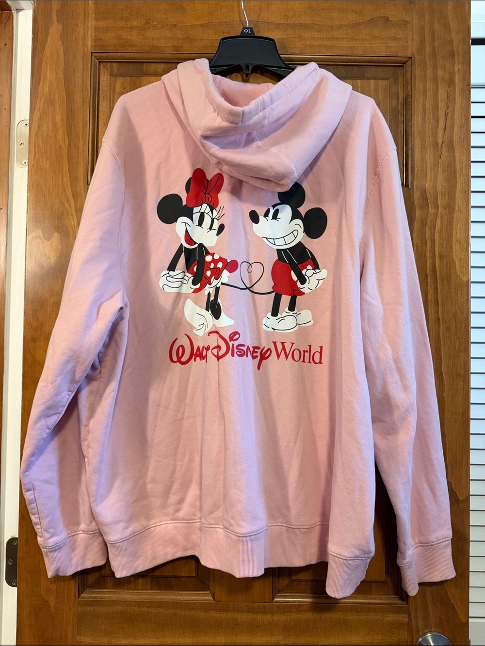 Disney Pink Minnie & Mickey Graphic Zip Up Hooded Sweatshirt - Size XXL
